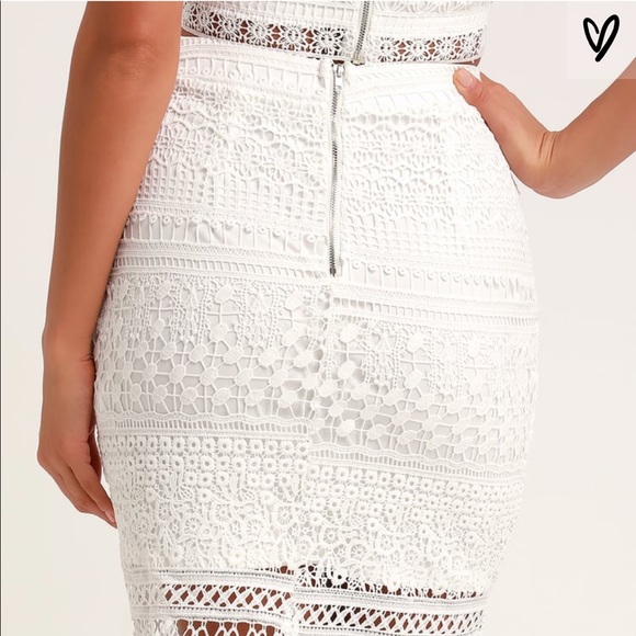 Lulu’s Crotchet Lace Midi Skirt and Crop Top Set - Picture 2 of 8